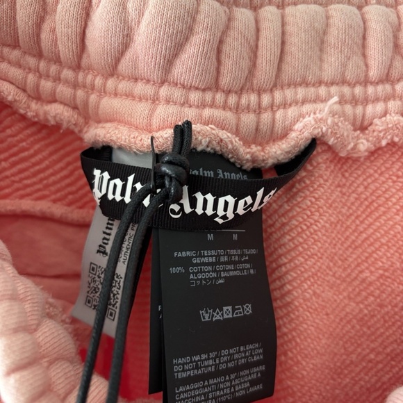 PALM ANGELS Pink Cotton Lounge Pants Garment-dyed French Terry NWT - Picture 9 of 11